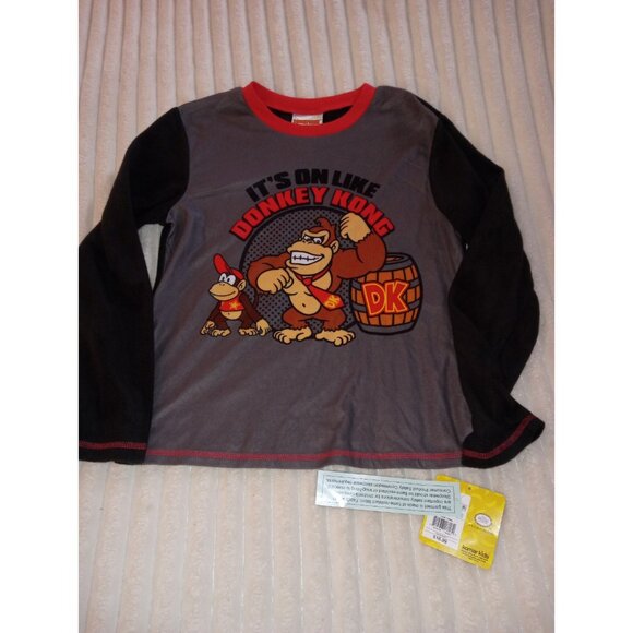Donkey Kong Pajamas Top Boys Size Large 10/12 New with Tags - Picture 1 of 4
